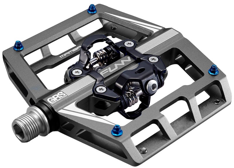 Funn Mamba Mountain Bike Clipless Pedals, Double Sided Clip Wide Platform MTB Pedals, Compatible with SPD Cleats, 9/16-Inch CrMo Axle Bicycle Pedals for MTB/BMX/Gravel Cycling (Gray) - Image 1