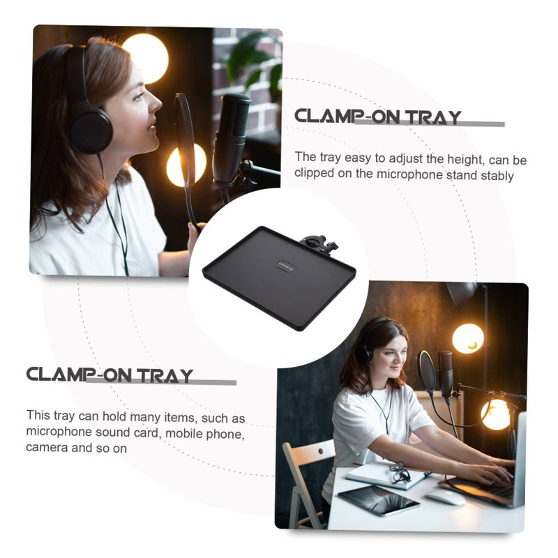 Microphone Stand Sound Card Holder With Raised Edges For Live Streaming Recording - Image 4