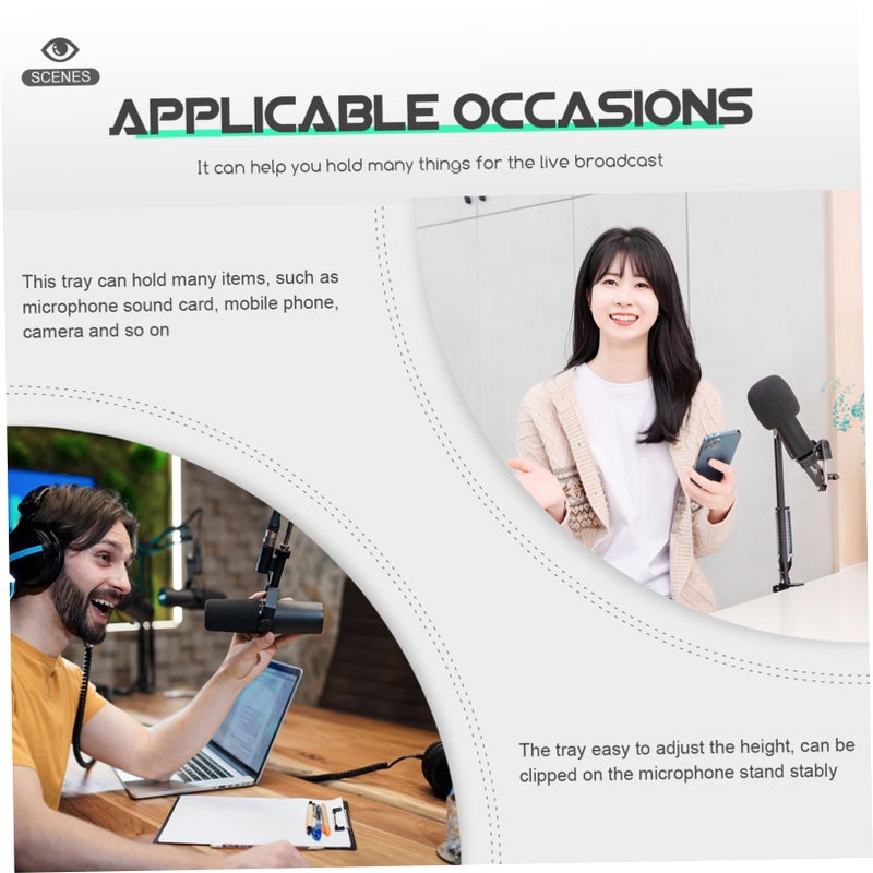 Microphone Stand Sound Card Holder With Raised Edges For Live Streaming Recording - Image 5