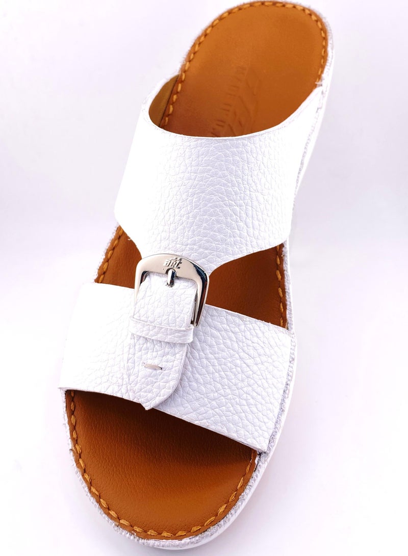 النهام نعال النهام للرجال | شبشب يومي | نعال رجالي عربي من الجلد الطبيعي بالكامل مع مشبك | نعل داخلي بني | صنادل عربية خارجية | مريح وخفيف الوزن - Image 1