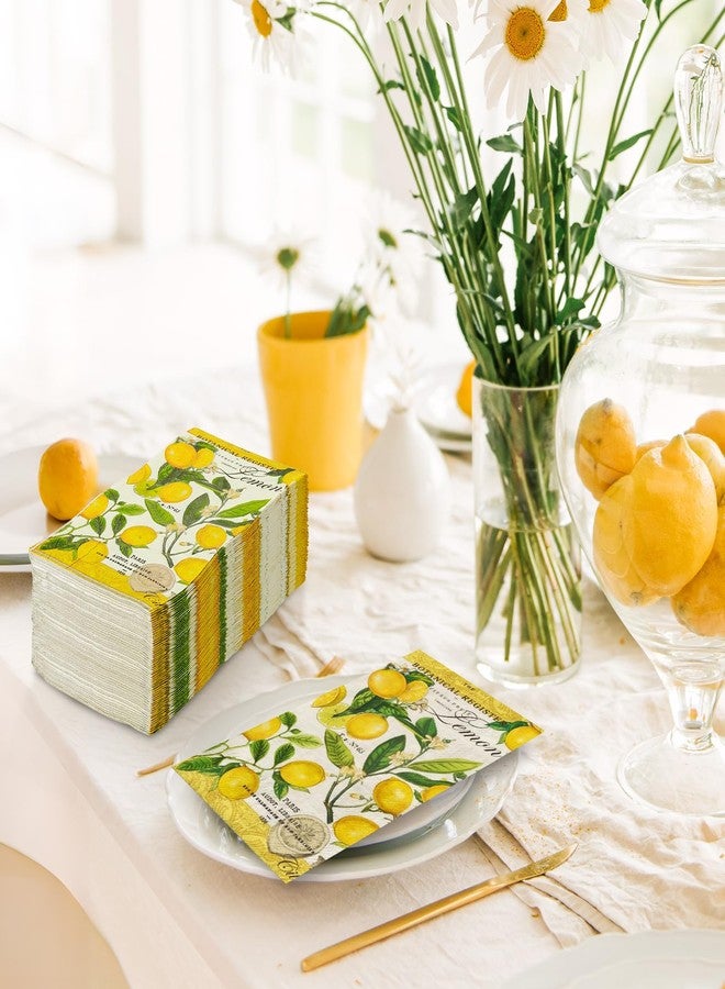 JarThenaAMCS 100Pcs Lemon Guest Napkin Vintage Spring Summer Disposable Paper Napkin Retro Yellow Lemon Dinner Hand Napkin for Dining Bathroom Supplies - Image 5