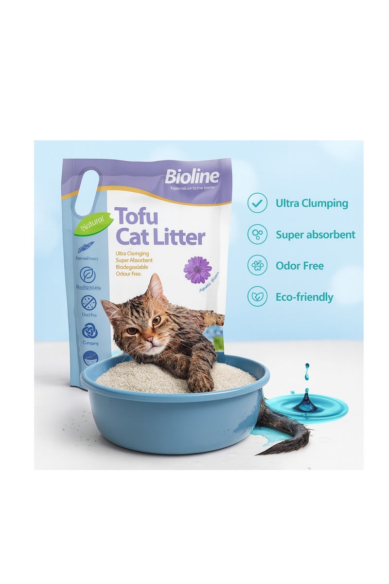 بايولاين رمل القطط بيولاين توفو 7 لتر – برائحة الزهور المائية، تكتل طبيعي ومنع الروائح - Image 2