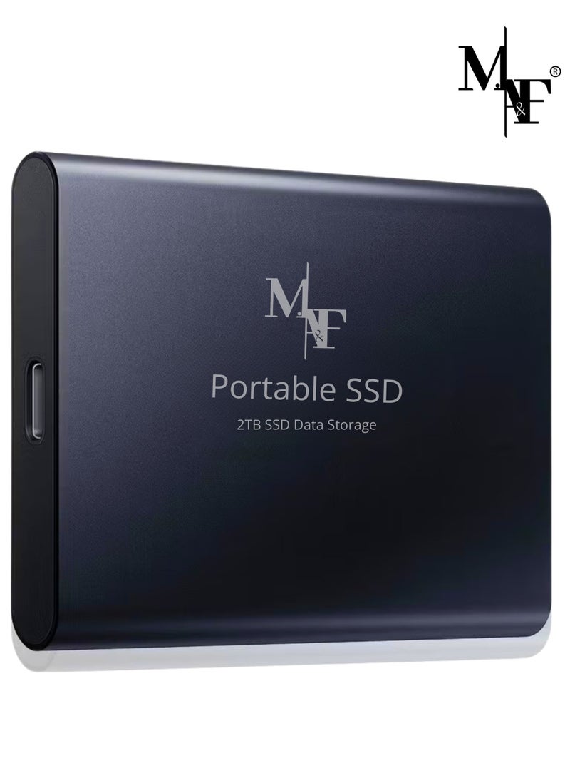 M.A&F's Portable External Hard Drive 2TB , Mini SSD Hard Drives,Solid State External Drives,Computer Backup Drive,USB 3.1 to Type-C Support Data Storage Transfer for Windows XP PC Laptop and Mac - Image 1