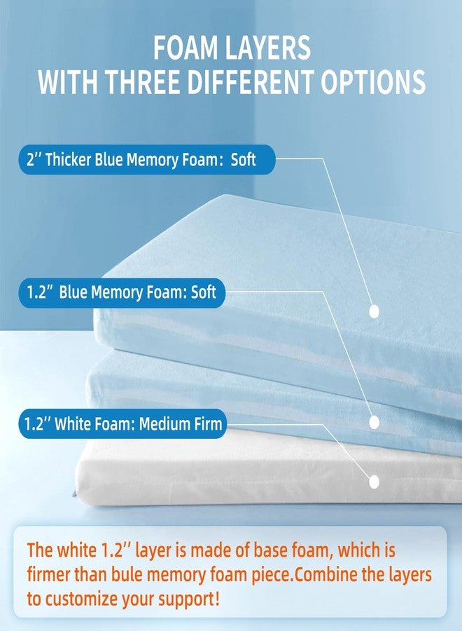 LOFE Adjustable Memory Foam Pillow's One Layer - 1 Height 1.2'' Insert for Cervical Pillow to Raise Height, CertiPUR-US Memory Foam Piece, Ultra Thin Pillow for Stomach Sleeper, Blue, Ultra Soft - Image 4