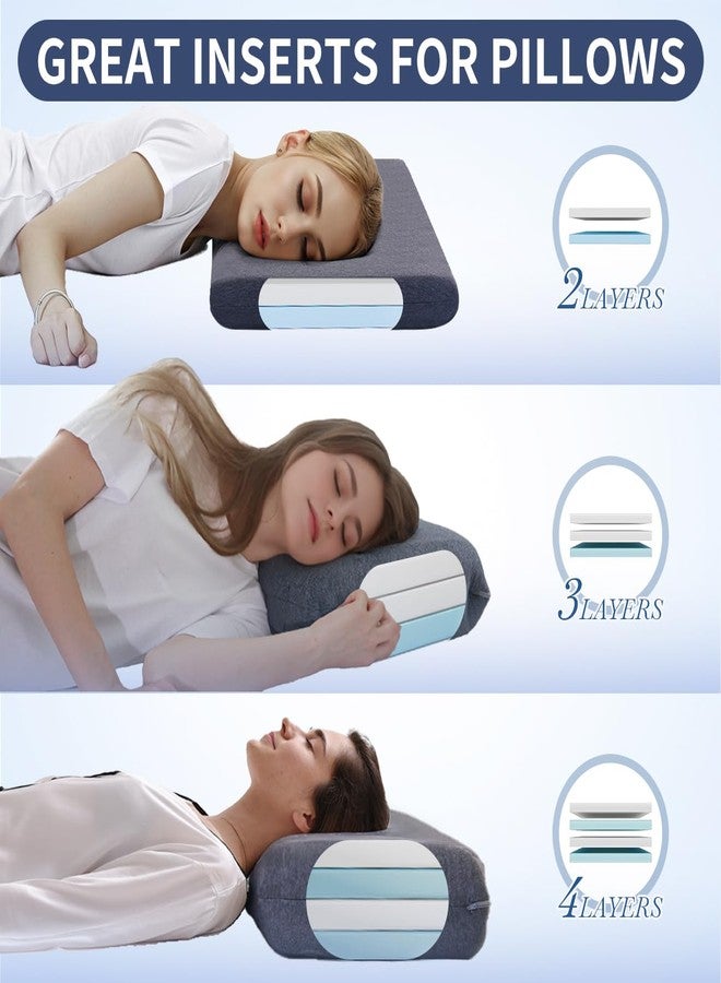 LOFE Adjustable Memory Foam Pillow's One Layer - 1 Height 1.2'' Insert for Cervical Pillow to Raise Height, CertiPUR-US Memory Foam Piece, Ultra Thin Pillow for Stomach Sleeper, Blue, Ultra Soft - Image 5