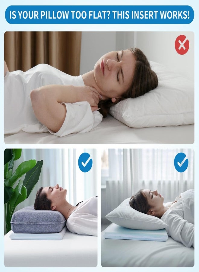 LOFE Adjustable Memory Foam Pillow's One Layer - 1 Height 1.2'' Insert for Cervical Pillow to Raise Height, CertiPUR-US Memory Foam Piece, Ultra Thin Pillow for Stomach Sleeper, Blue, Ultra Soft - Image 2