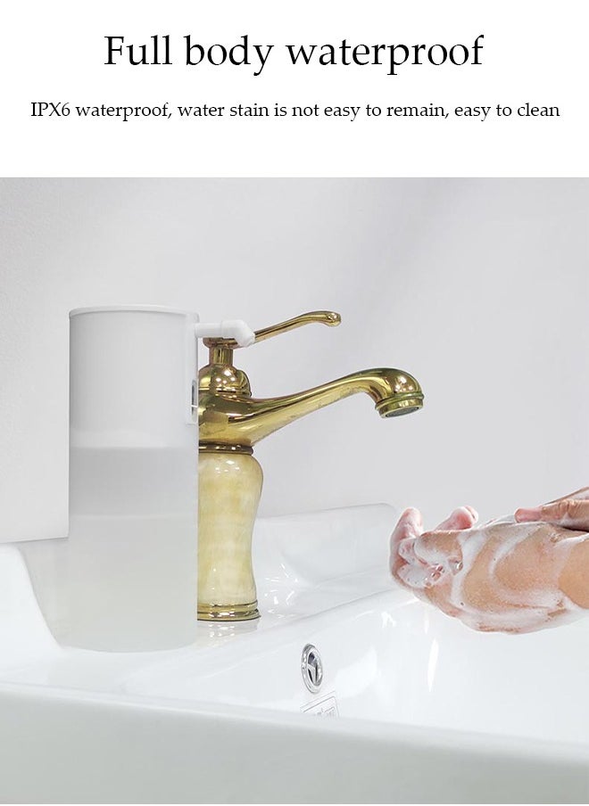 DUNISO Automatic Soap Dispenser ，Infrared Sensor Smart Liqiud Soap Dispenserwith battery design，IPX6 waterproof rating，One key switch，Contactless use for Bathroom, Kitchen ,Office，350ml，white  - Image 4
