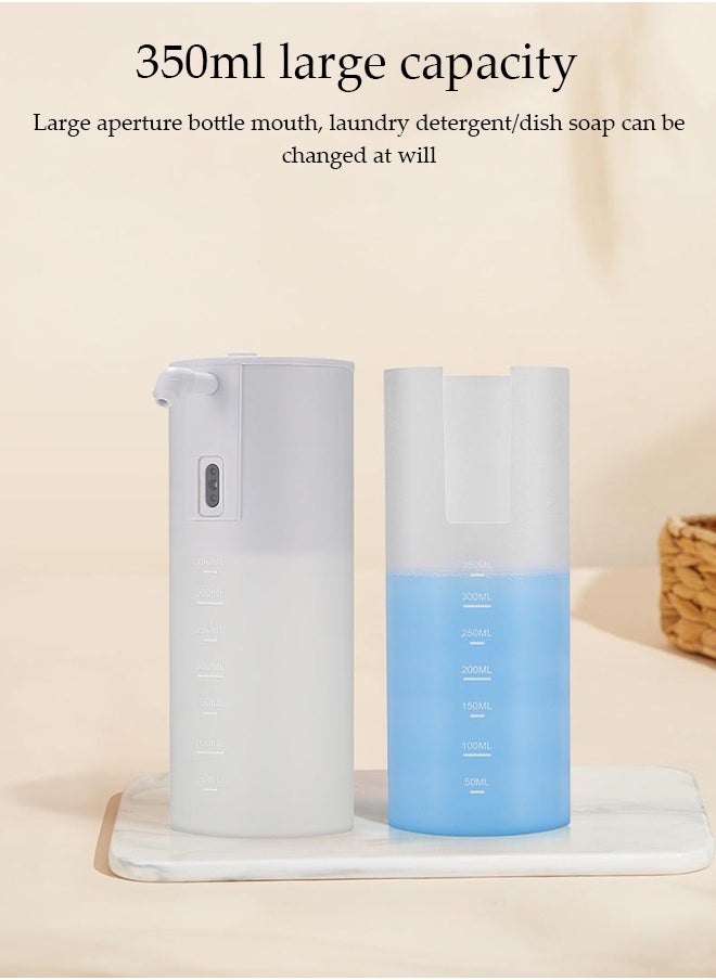 DUNISO Automatic Soap Dispenser ，Infrared Sensor Smart Liqiud Soap Dispenserwith battery design，IPX6 waterproof rating，One key switch，Contactless use for Bathroom, Kitchen ,Office，350ml，white  - Image 3