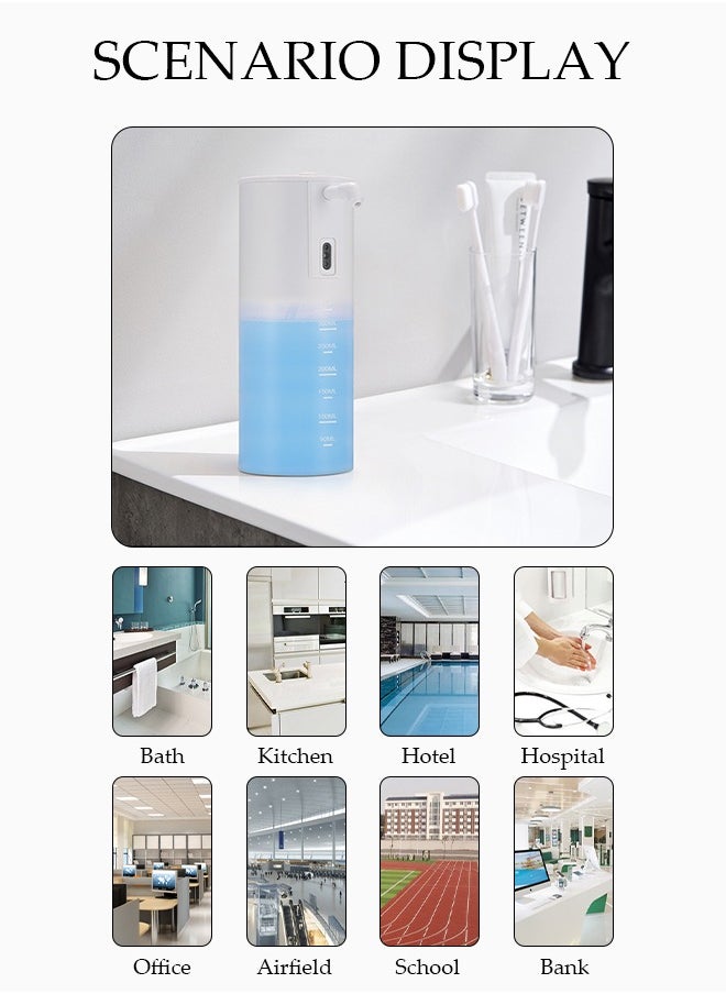 DUNISO Automatic Soap Dispenser ，Infrared Sensor Smart Liqiud Soap Dispenserwith battery design，IPX6 waterproof rating，One key switch，Contactless use for Bathroom, Kitchen ,Office，350ml，white  - Image 5