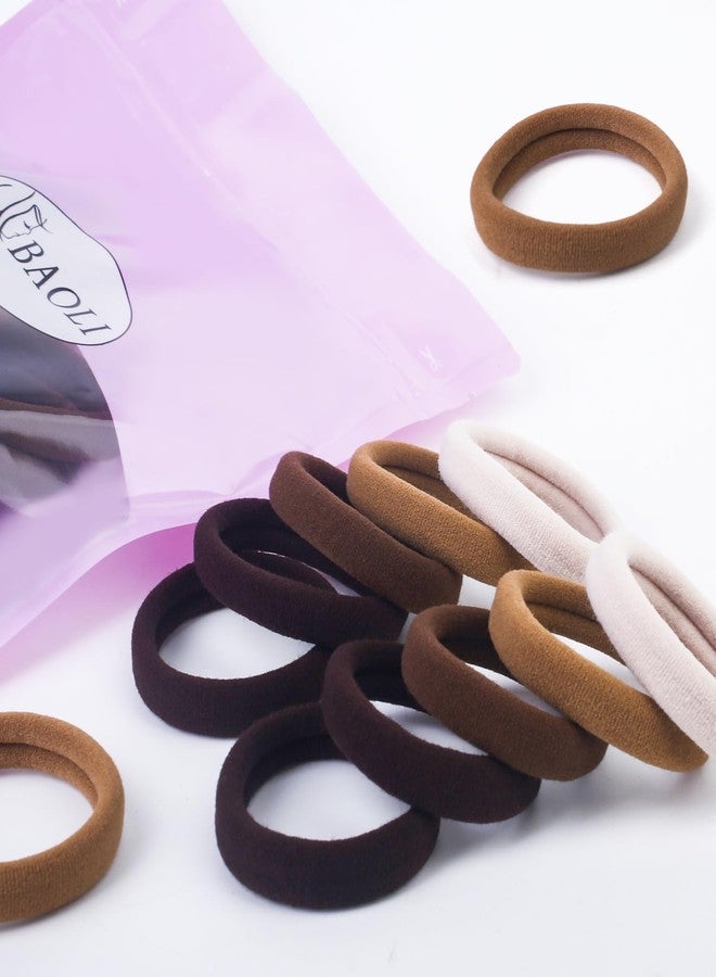 BAOLI 100PCS Brown Hair Ties for Thick Hair, Soft Thick Hair Bands no Damage, Large Hair Ponytail Holders, Nylon Pony Tails Hair Ties Elastic for Women, 2 Inch in Diameter, Light Dark Brown by BAOLI - Image 4