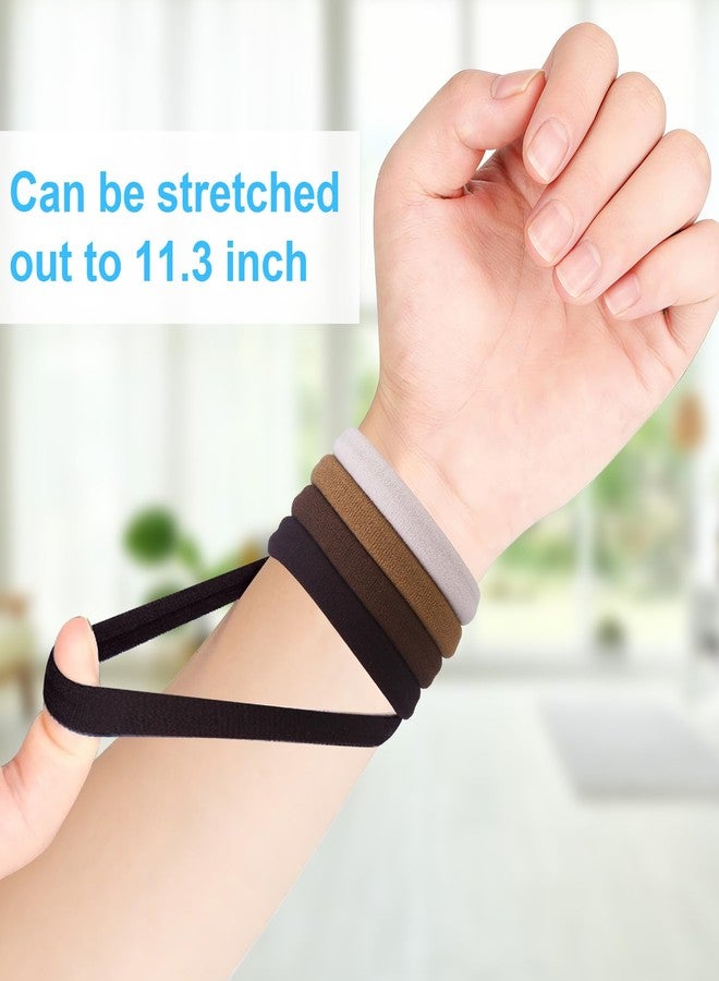 BAOLI 100PCS Brown Hair Ties for Thick Hair, Soft Thick Hair Bands no Damage, Large Hair Ponytail Holders, Nylon Pony Tails Hair Ties Elastic for Women, 2 Inch in Diameter, Light Dark Brown by BAOLI - Image 3