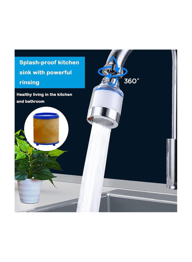 VIUAUAX Sink Filter Water Faucet,Universal 360°Rotating Bathroom Sink Filter with 5 Filter Element,Kitchen Faucet Water Filter Removes Chlorine Fluoride Heavy Metals Hard Water for Home Kitchen&Bathroom - Image 5