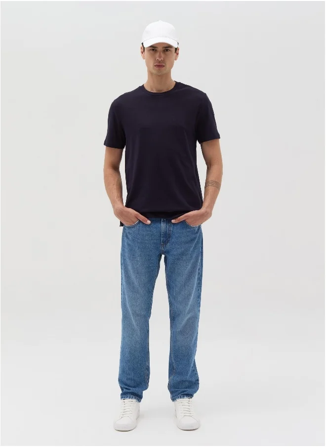 او في اس Cotton T-shirt with round neck