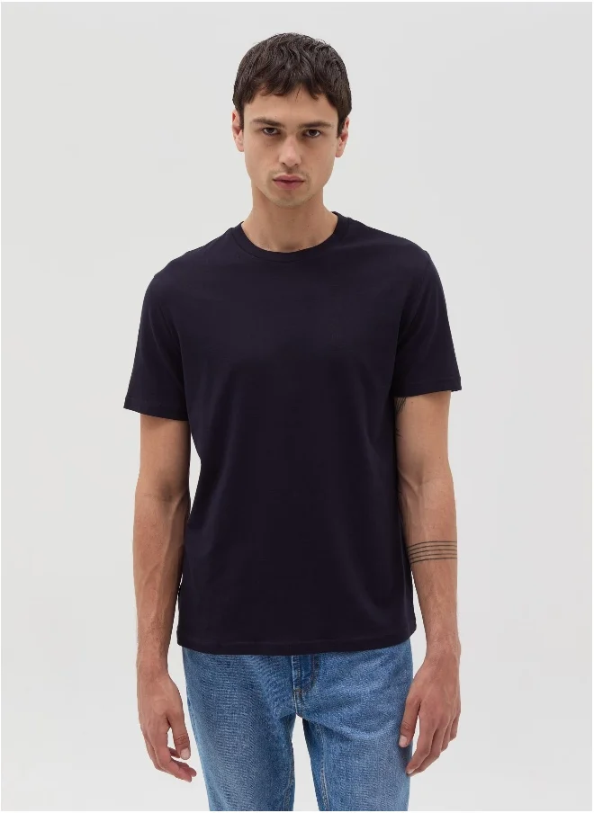او في اس Cotton T-shirt with round neck