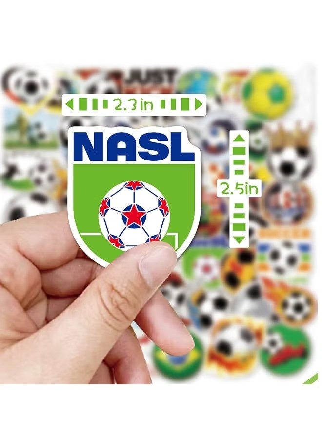 50 قطعة من ملصقات كرة القدم اللطيفة، ملصقات زجاجات المياه للأطفال والمراهقين، ملصقات فينيل مقاومة للماء لأجهزة الكمبيوتر المحمول، والمصد، ولوح التزلج، والجيتار - Image 4