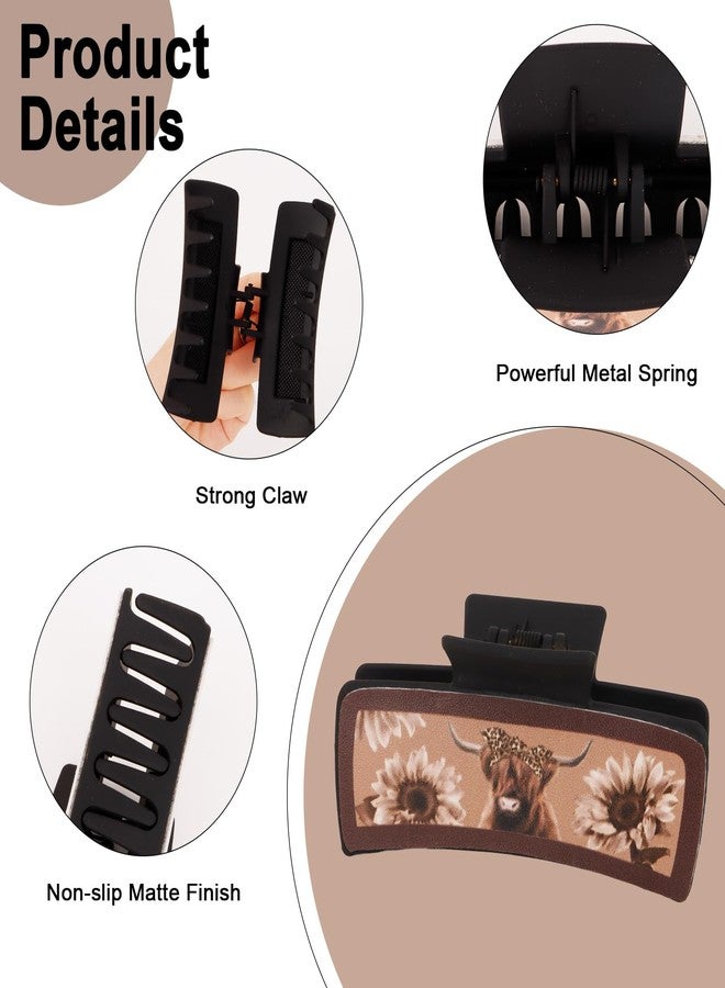 Amariver Western Hair Clips for Women 4pcs Western Claw Clips for Country Girls Large Leather Hair Clip Western Cowgirl Stuff Hair Accessories for Women Girls - Image 2