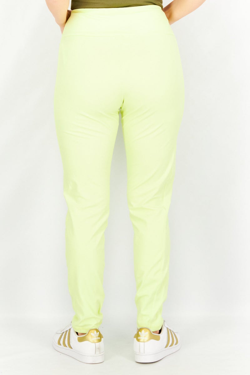 TRIBE OF 6 Women Embroidered Waistband Leggings, Sunny Lime - Image 4