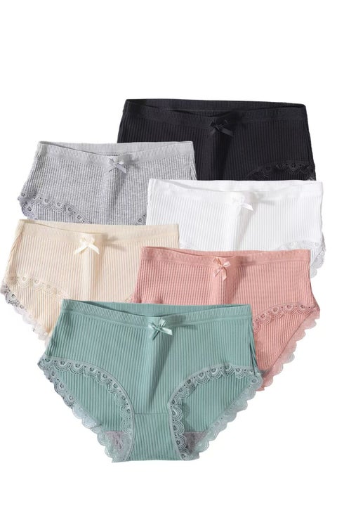 6PCS Cotton Bikini Women's Breathable Panties Seamless Comfort Underwear, Ladies Panties, ladies underwear