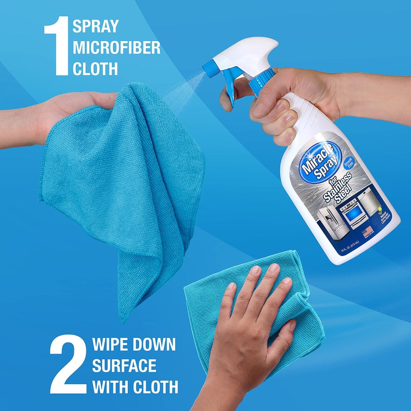 Miracle Brands MiracleSpray for Stainless Steel, Cleaning Spray, Removes Fingerprints and Smudges From Oven, Refrigerator, Microwave, Sink, Hood, and Grill, 16 Ounce - Image 3