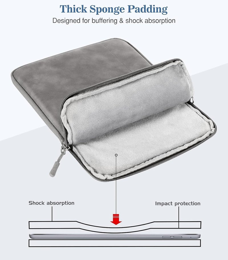 Excefore 9-11 Inch Tablet Sleeve Bag Carrying Case For Ipad Pro 11 2021-2018, Ipad Air 5/4 10.9, Ipad 10.2, Galaxy Tab A8 10.5/Tab S8 11", Surface Go 2/1, Protective Bag With Pocket, Light Gray - Image 5