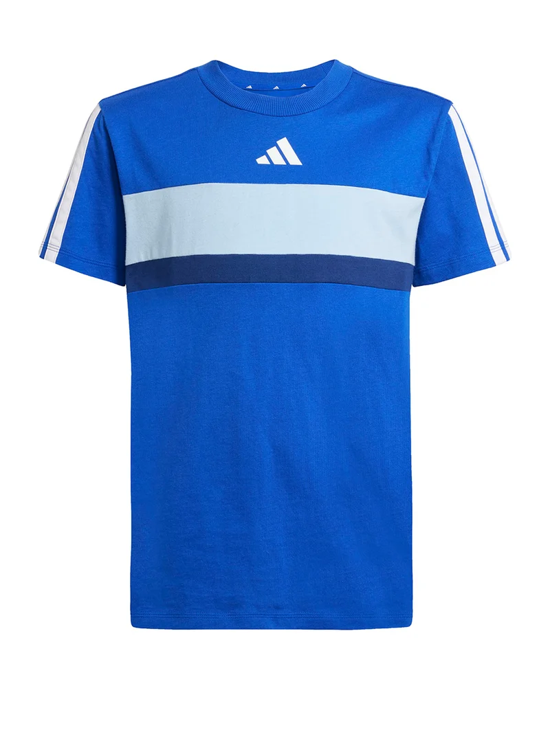 Adidas Youth Seasonal Essential Tiberio 3 Stripe T-Shirt