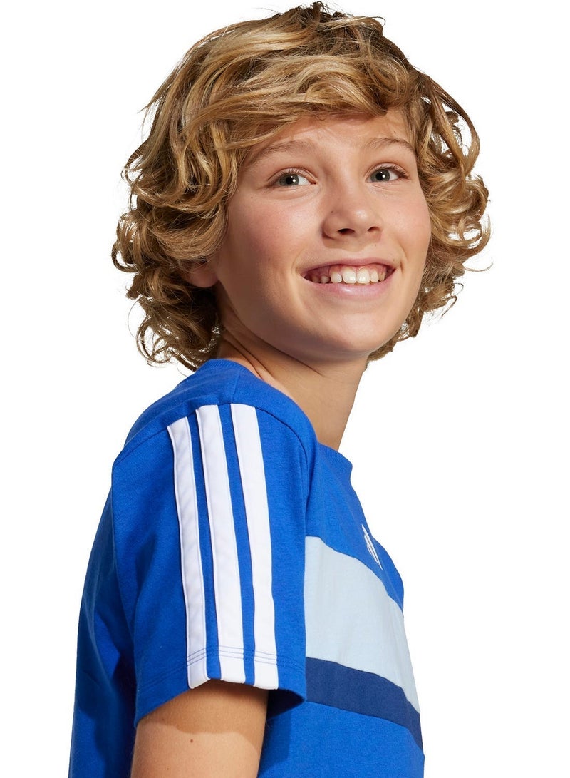 Adidas Youth Seasonal Essential Tiberio 3 Stripe T-Shirt - Image 4