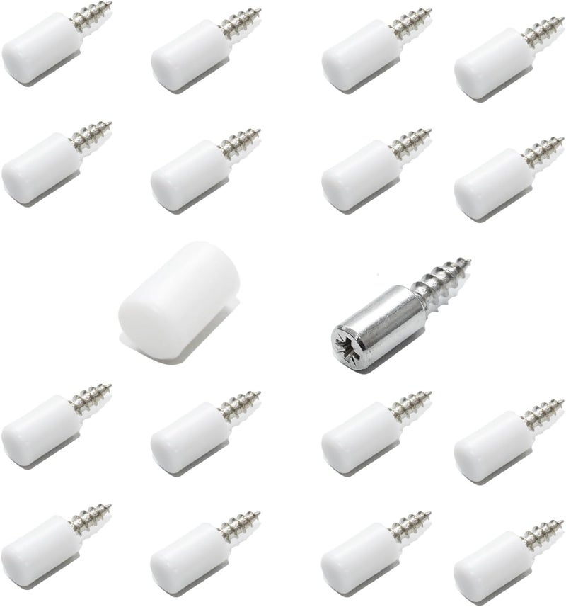 [10 Pcs] Shelf Support Pegs with Anti-Slip Sleeve, Durable Non-Slip Pins for Cabinets, Laminate Fixed Support Pegs for Kitchen Utensils, Bookshelves, Wardrobes (White) - Image 1