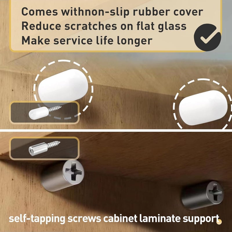 [10 Pcs] Shelf Support Pegs with Anti-Slip Sleeve, Durable Non-Slip Pins for Cabinets, Laminate Fixed Support Pegs for Kitchen Utensils, Bookshelves, Wardrobes (White) - Image 4