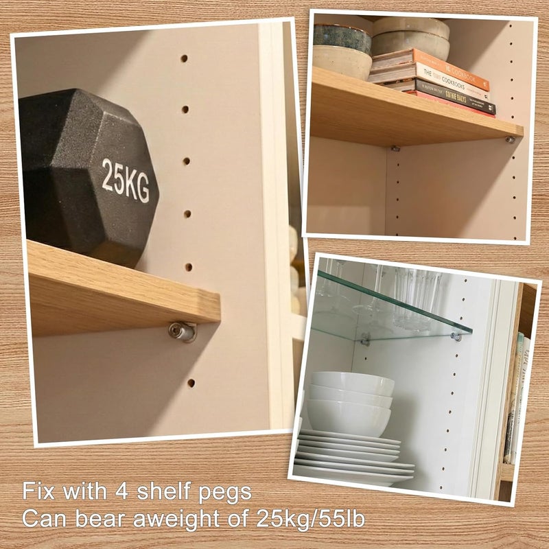 [10 Pcs] Shelf Support Pegs with Anti-Slip Sleeve, Durable Non-Slip Pins for Cabinets, Laminate Fixed Support Pegs for Kitchen Utensils, Bookshelves, Wardrobes (White) - Image 5