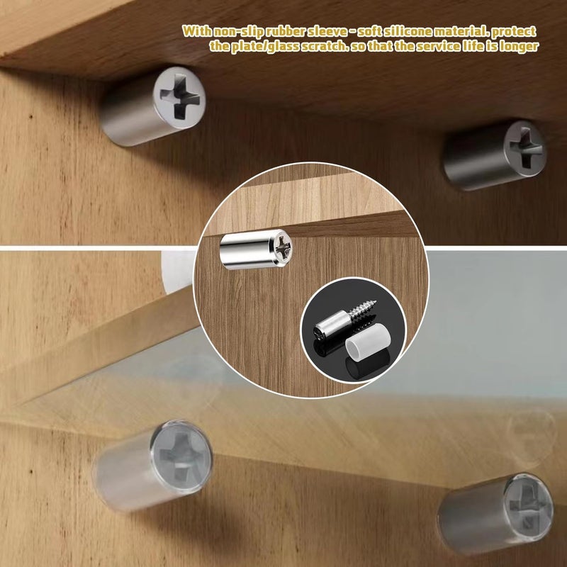 [10 Pcs] Shelf Support Pegs with Anti-Slip Sleeve, Durable Non-Slip Pins for Cabinets, Laminate Fixed Support Pegs for Kitchen Utensils, Bookshelves, Wardrobes (White) - Image 3