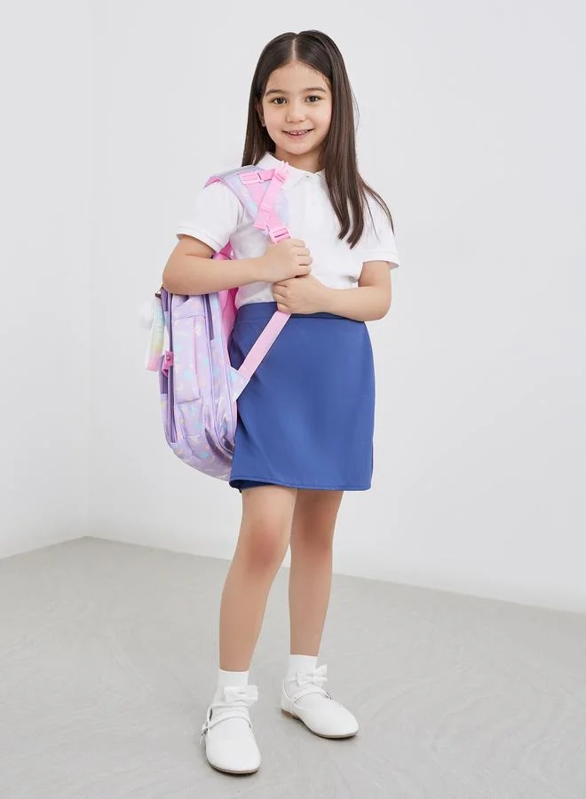 Styli Styli Girls White Cotton Polo T-Shirt