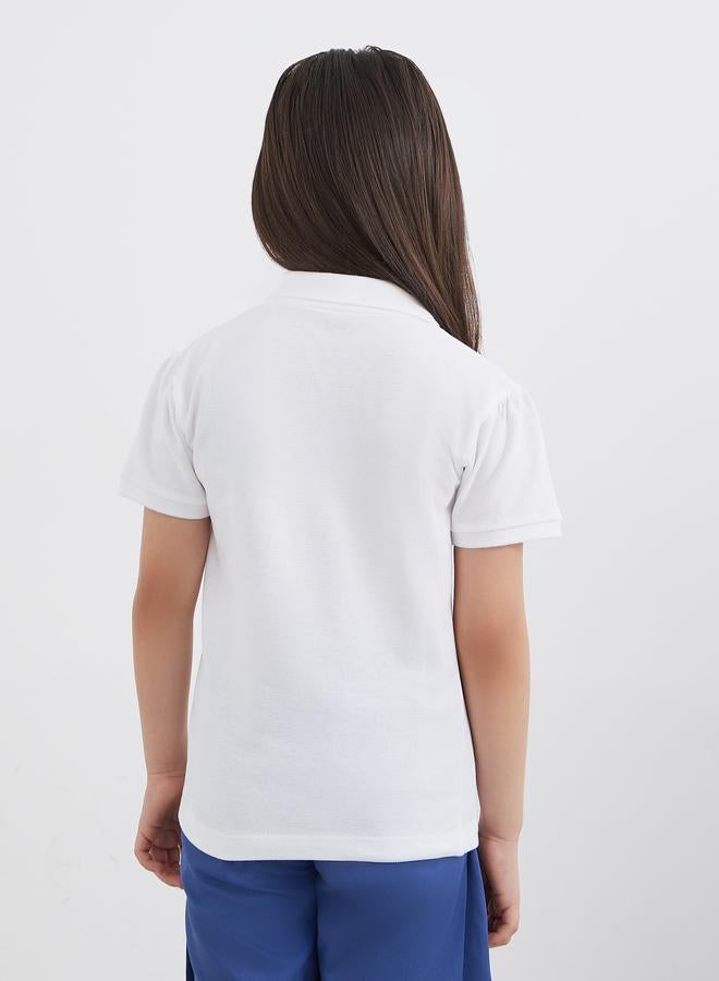 Styli Girls White Cotton Polo T-Shirt - Image 4