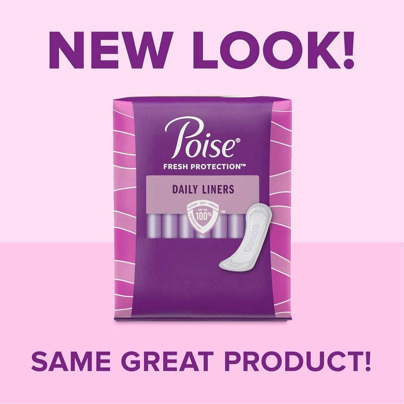 Poise بطانات يومية للنساء من بويز 2 دروب امتصاص خفيف جداً عادي 48 قطعة من بطانات الملابس الداخلية قد يختلف التغليف حزمة من 2 - Image 4