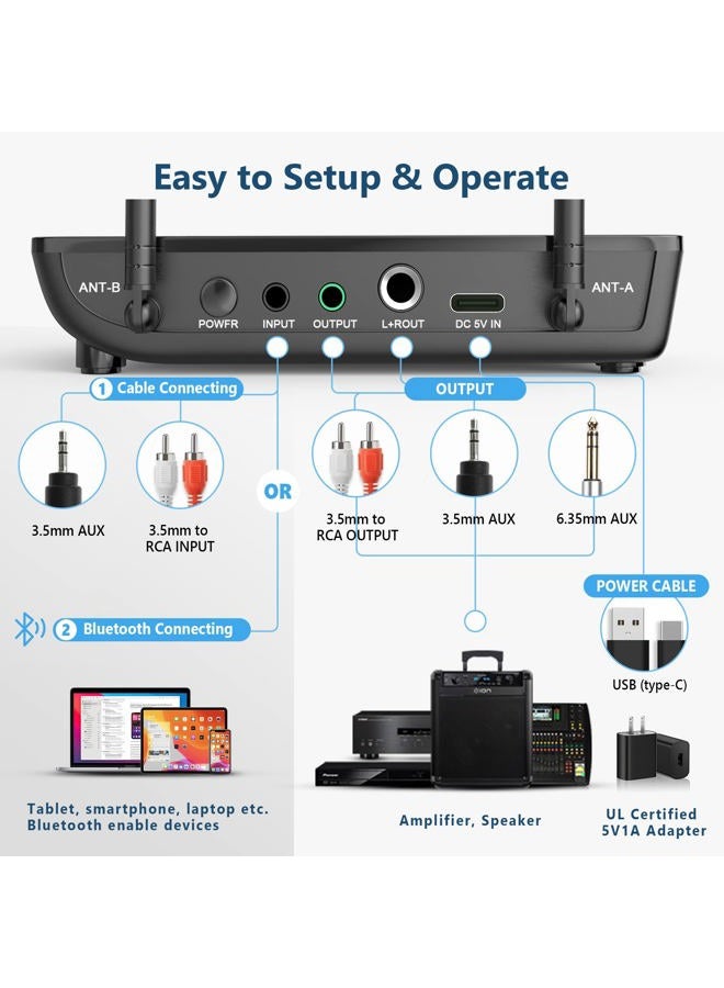 Bietrun Wireless Microphone with Echo, Treble, Bass & Bluetooth, 160 FT Range, UHF Portable Dual Handheld Karaoke Dynamic Microphone System, for Karaoke Machine, Party Singing, Wedding, Amp, PA System - Image 4