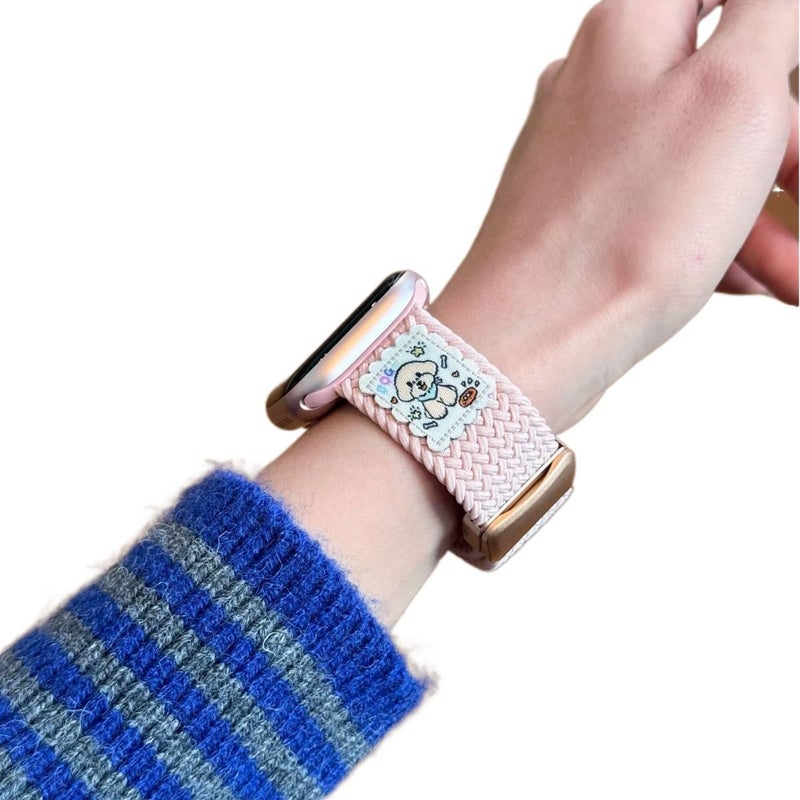 سوار ساعة ذكية سوار نايلون حلقي متوافق باللون أسود قابل للتعديل مع Apple Watch بملاءمة قابلة للتعديل وحزام بديل للاستخدام اليومي سهل التخزين عملي للاستخدام المتكرر - Image 3