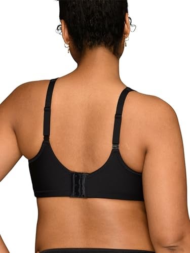 Vanity Fair Womens Medium Impact Sports For Breathable, Moisture Wicking, Padded Cups Up To Ddd Bra, Wireless - Black, 44DD US - Image 3