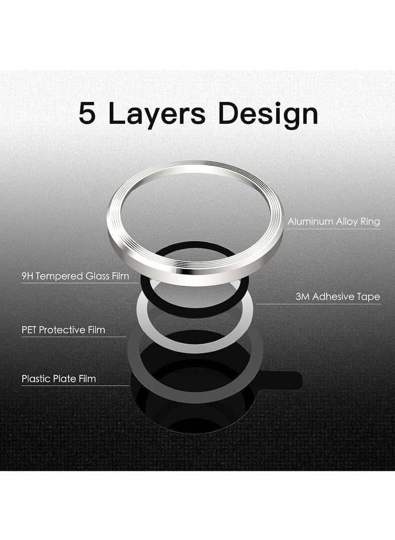Captaintech Lens Protector for iPhone 15 Pro 6.1-Inch and iPhone 15 Pro Max 6.7-Inch 9H Tempered Glass Metal Individual Ring Cover HD Clear - Image 3