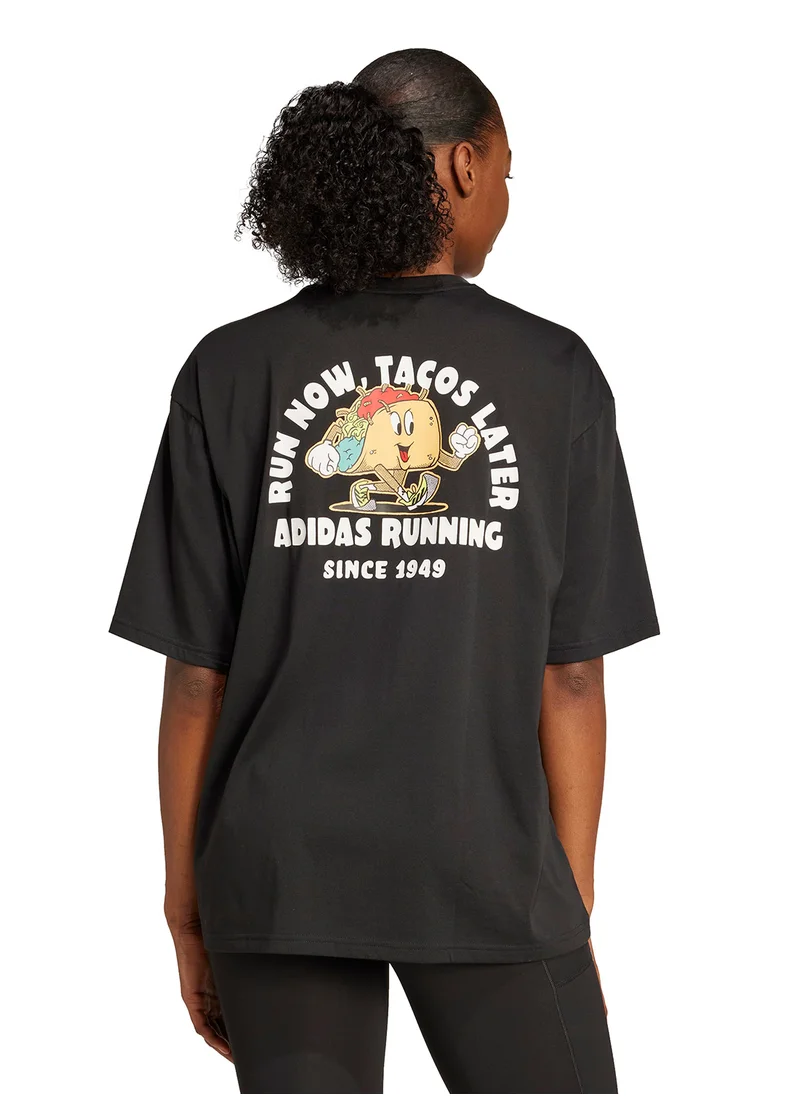 اديداس Running Tacos Later Graphic T-Shirt