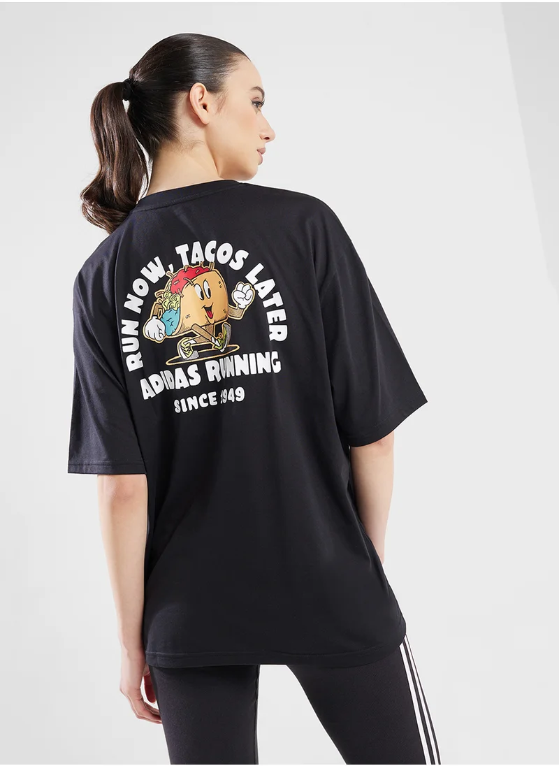Adidas Running Tacos Later Graphic T-Shirt