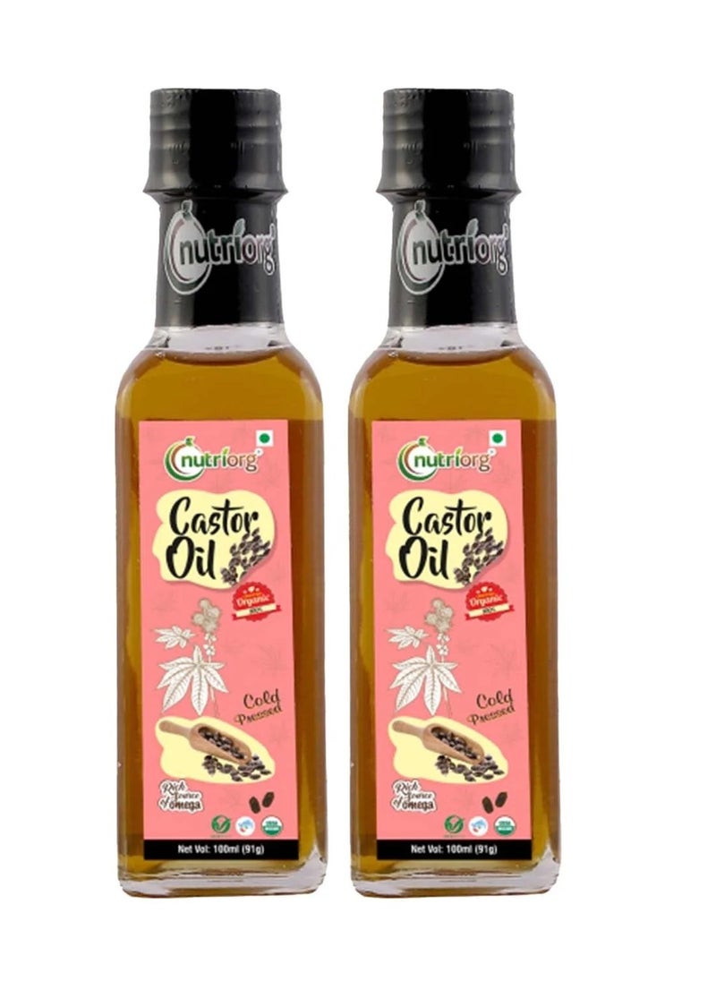 nutriorg Nutriorg Certified Organic Castor Oil 200ml (pack of 2*100ml) 