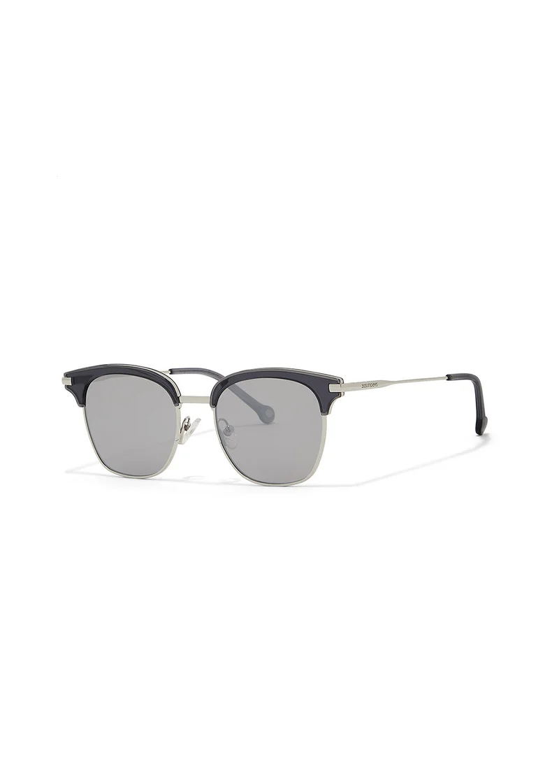 30Sundays Fossil,Men Sunglasses, Square Sunglasses, UV Protection: UV400 (Grey,Silver)