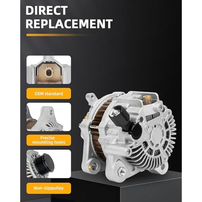 OCPTY New Alternator For 2013 2014 2015 2016 2017 For Honda For Accord Sport 2.4L High Amp Alternator Replace# 31100-5A2-A02, 31100-5A2-A02RM, AHGA88 - Image 2