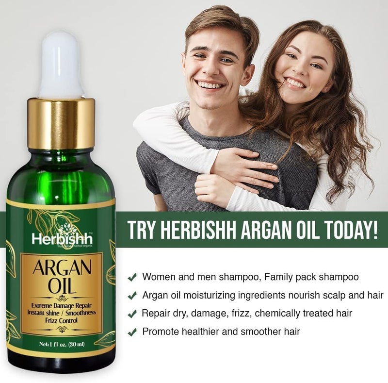 Herbishh Dark Brown Hair Colour Shampoo (400ml) with Argan Oil Serum (30ml) - Ammonia & PPD Free - Image 5