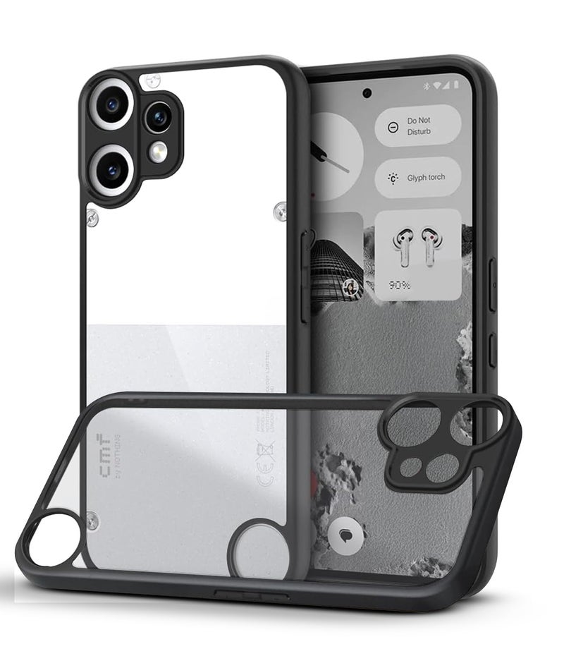 KAPAVER Essential Back Cover Case Compatible with CMF Phone 2 Pro (PC+TPU) (Black) - Image 1