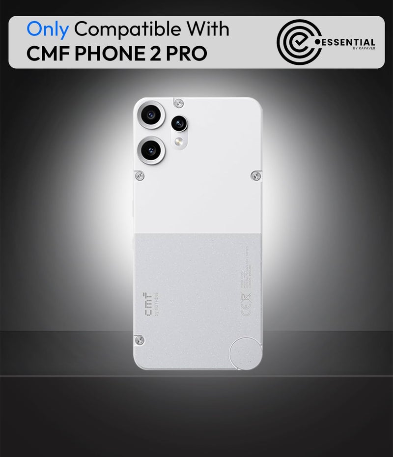 KAPAVER Essential Back Cover Case Compatible with CMF Phone 2 Pro (PC+TPU) (Black) - Image 2