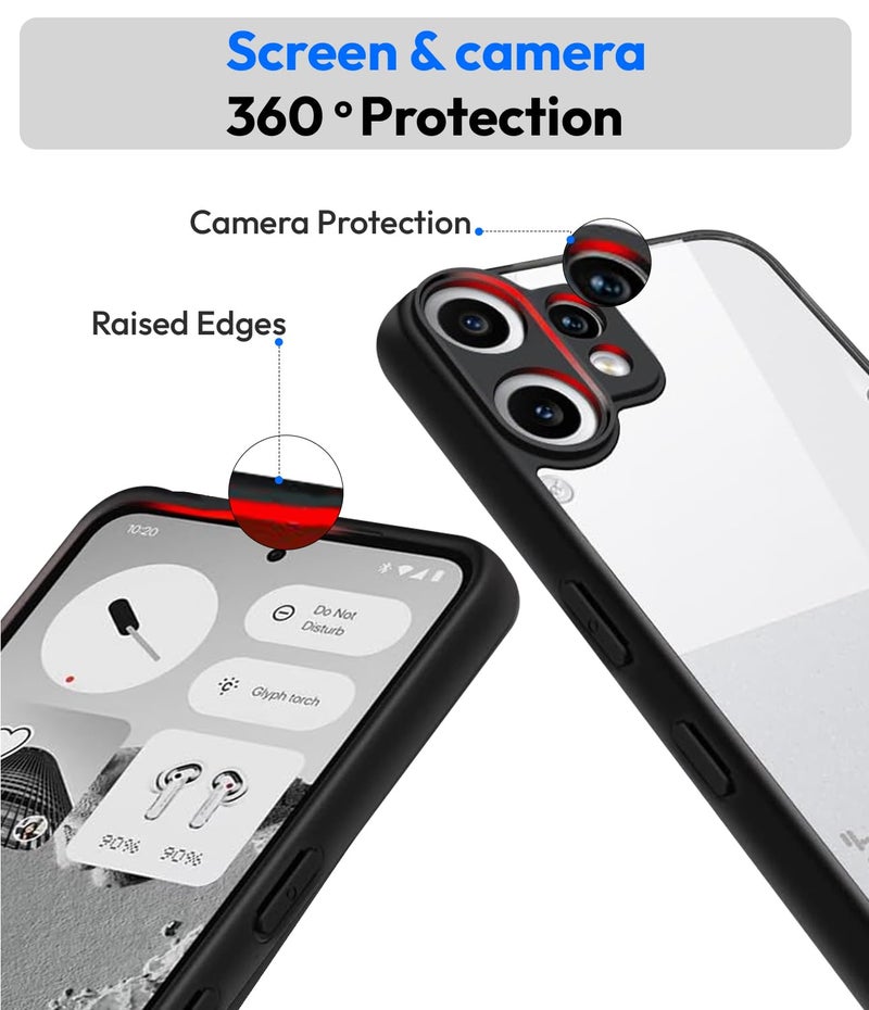 KAPAVER Essential Back Cover Case Compatible with CMF Phone 2 Pro (PC+TPU) (Black) - Image 4