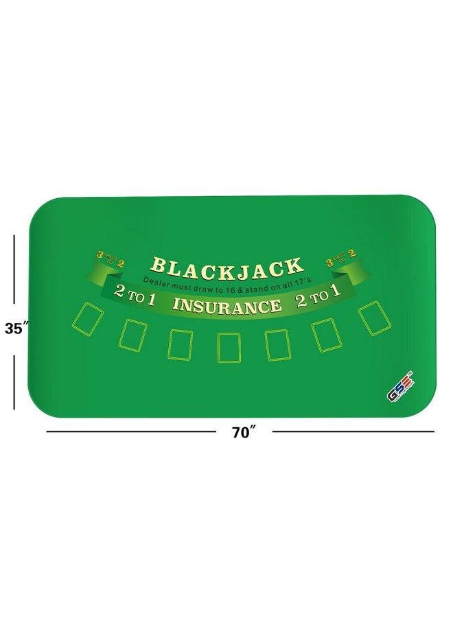 GSE Games & Sports Expert Professional Casino Blackjack Tabletop Layout Mat With Carrying Bag, Non-Slip Rubber Blackjack Table Top Mat For Family/Friends Parties, Casino Nights  - Image 2