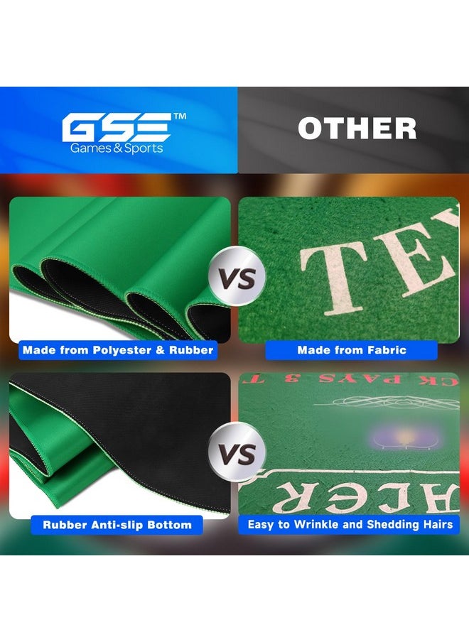 GSE Games & Sports Expert Professional Casino Blackjack Tabletop Layout Mat With Carrying Bag, Non-Slip Rubber Blackjack Table Top Mat For Family/Friends Parties, Casino Nights  - Image 3