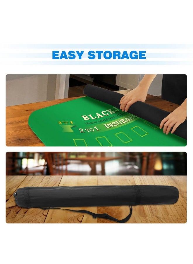 GSE Games & Sports Expert Professional Casino Blackjack Tabletop Layout Mat With Carrying Bag, Non-Slip Rubber Blackjack Table Top Mat For Family/Friends Parties, Casino Nights  - Image 4