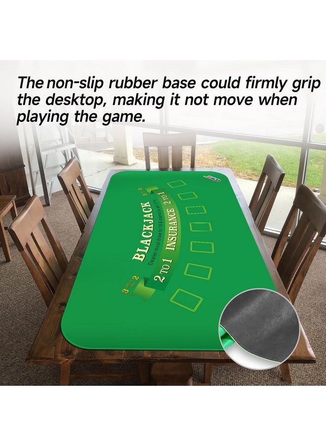 GSE Games & Sports Expert Professional Casino Blackjack Tabletop Layout Mat With Carrying Bag, Non-Slip Rubber Blackjack Table Top Mat For Family/Friends Parties, Casino Nights  - Image 5